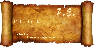 Pitz Erik névjegykártya