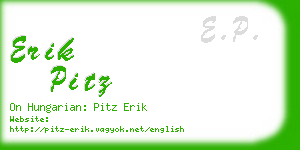 erik pitz business card